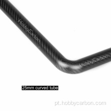 Alta resistência 100% 25 mm Tubo de fibra de carbono curvo